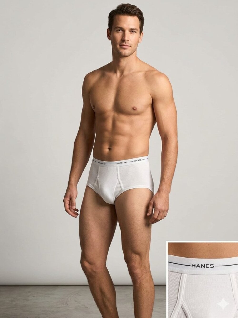 Hanes Men's Tagless White Briefs - 2 Packs (6 Total) Size M